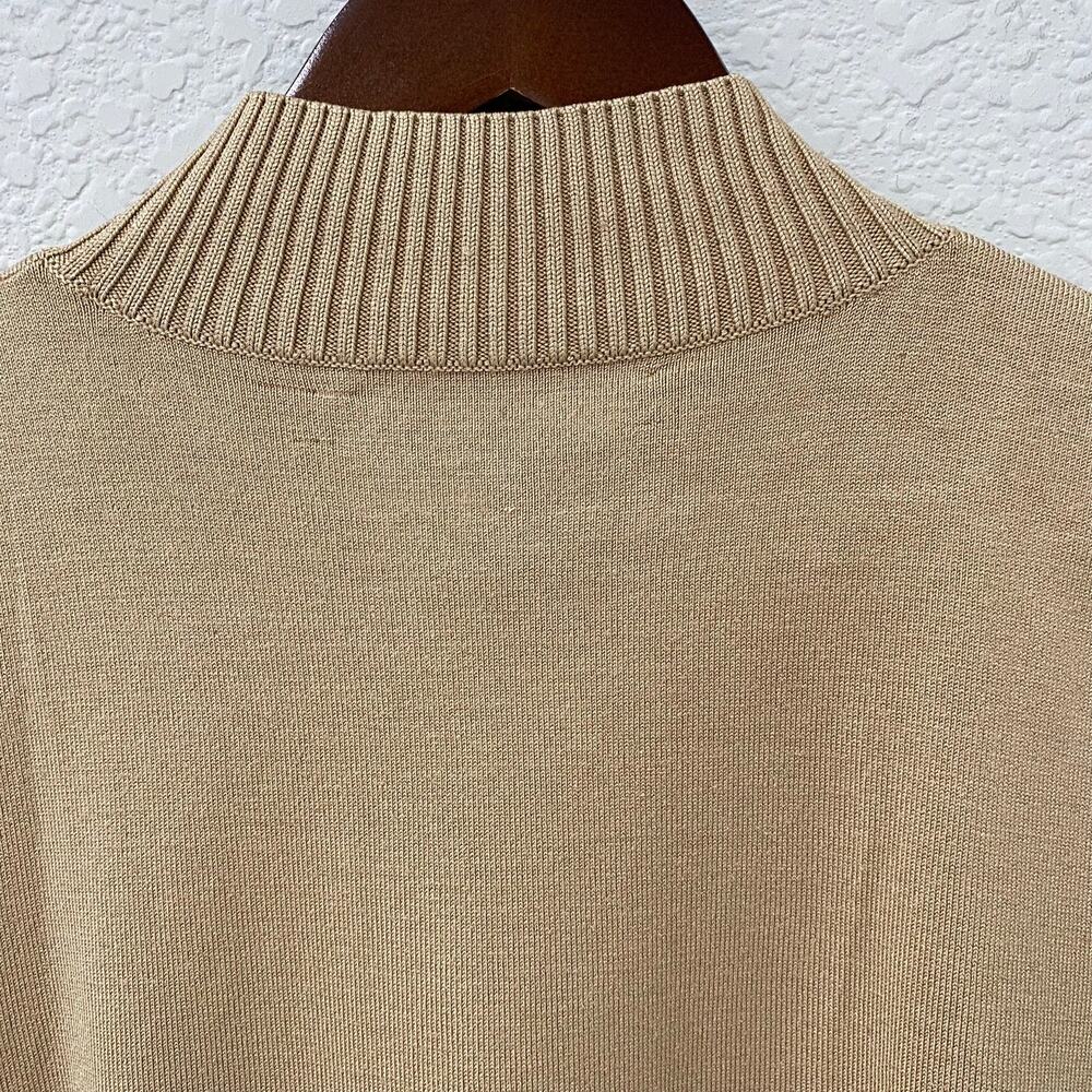 Josephine Chaus Silk Blend Sleeveless Mock Neck Sweater Tank Womens L Tan - Picture 5 of 8